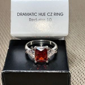 Avon Dramatic Hue CZ Ring red